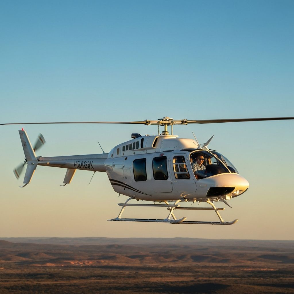 Bell 407 exterior in flight