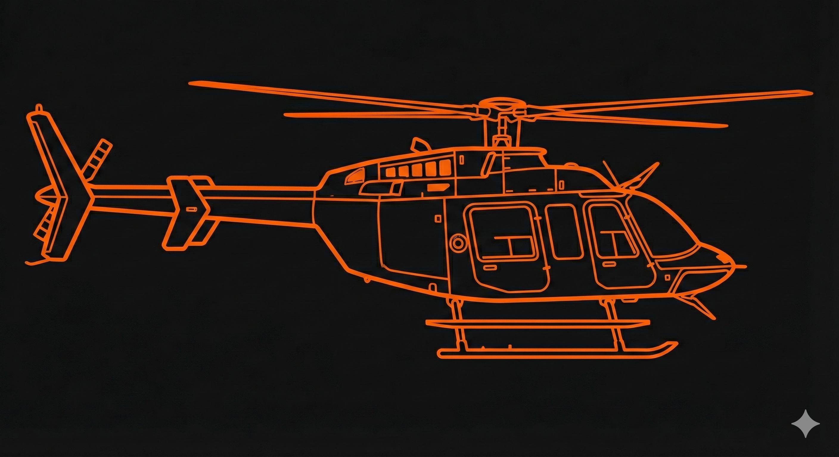 Bell 407 side profile outline