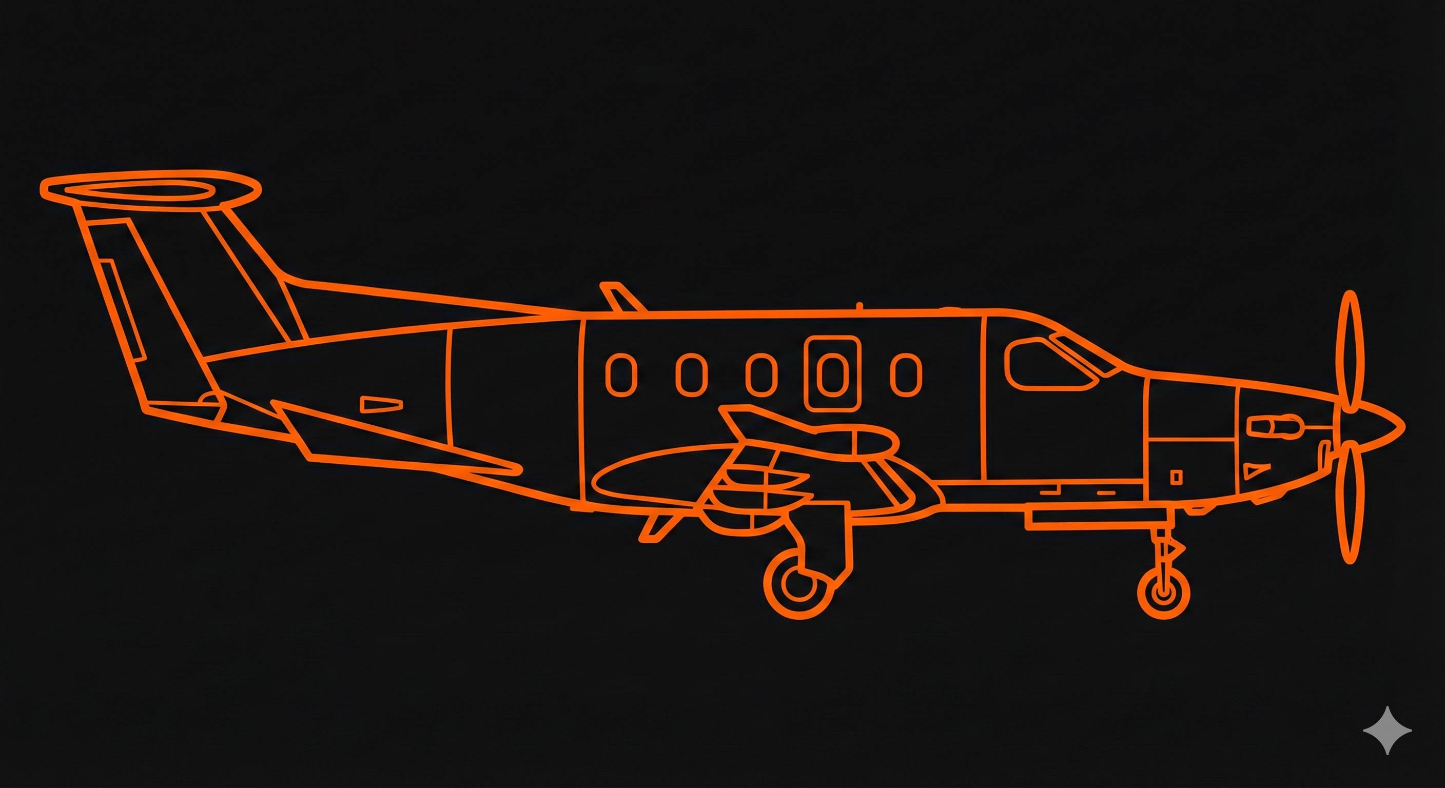 Pilatus PC-12 side profile outline